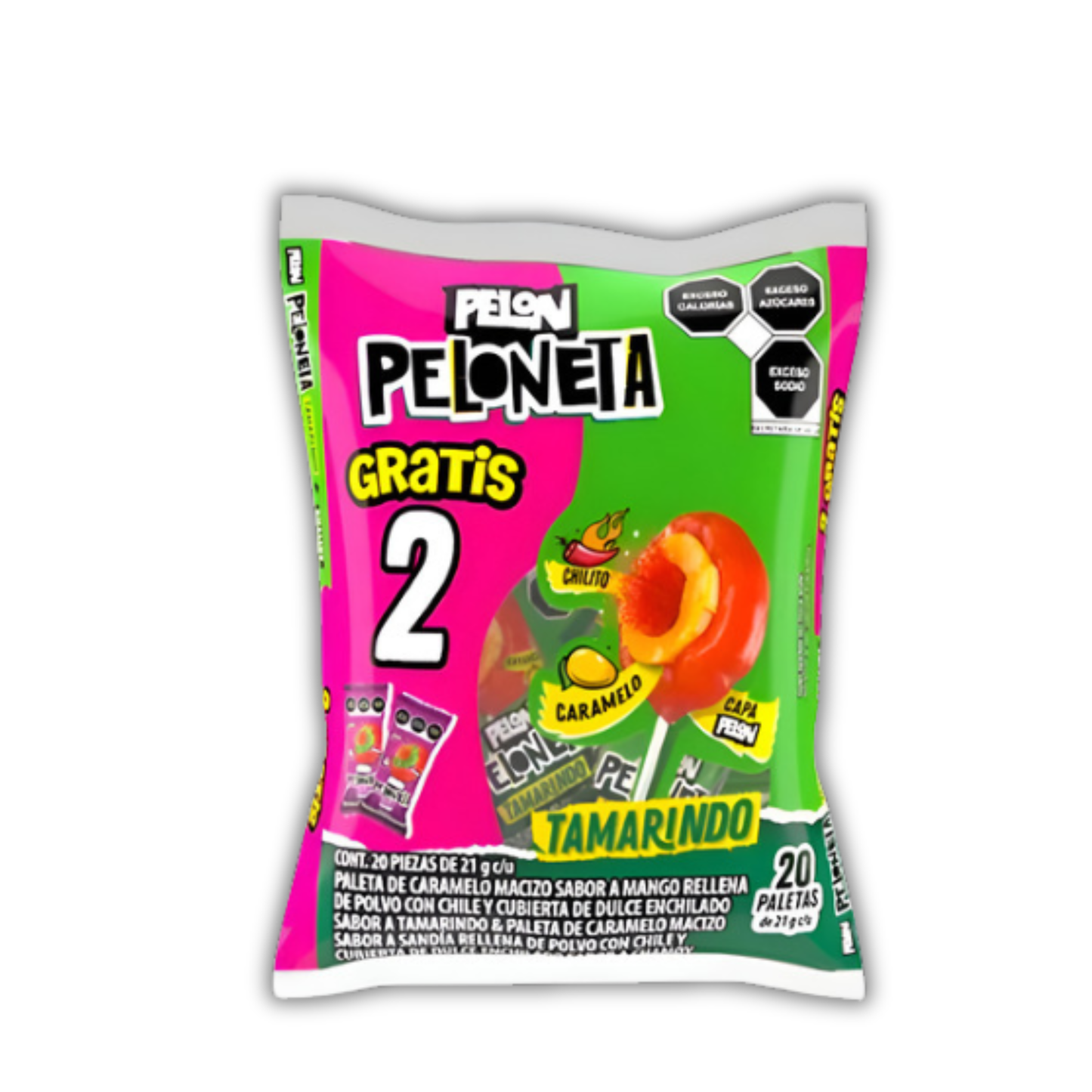 Paletas Pelon Peloneta 21g HERSHEY’S Bolsa c/20 + 2 Gratis