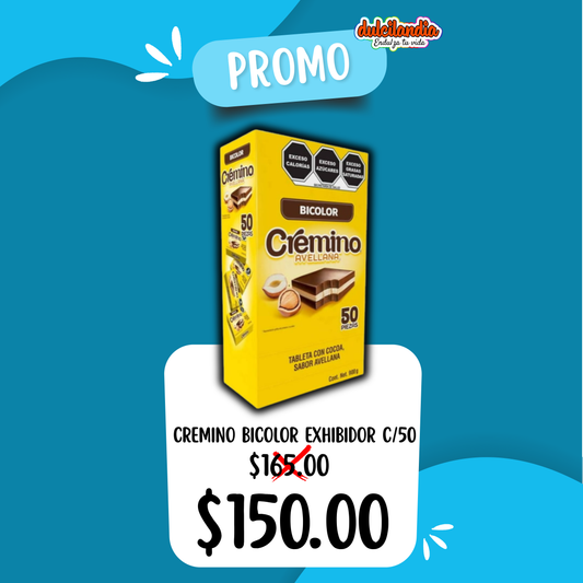 1 Promo Chocolates Cremino Bicolor Avellana NUTRESA Caja c/50