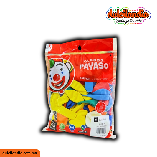 Globos #9 Surtidos GLOBOS PAYASO Bolsa c/50