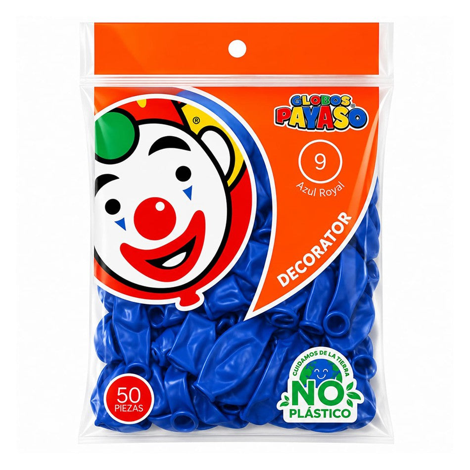 Globos #9 Azul Royal GLOBOS PAYASO Bolsa c/50
