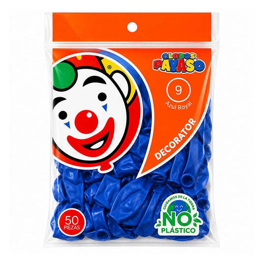Globos #9 Azul Royal GLOBOS PAYASO Bolsa c/50