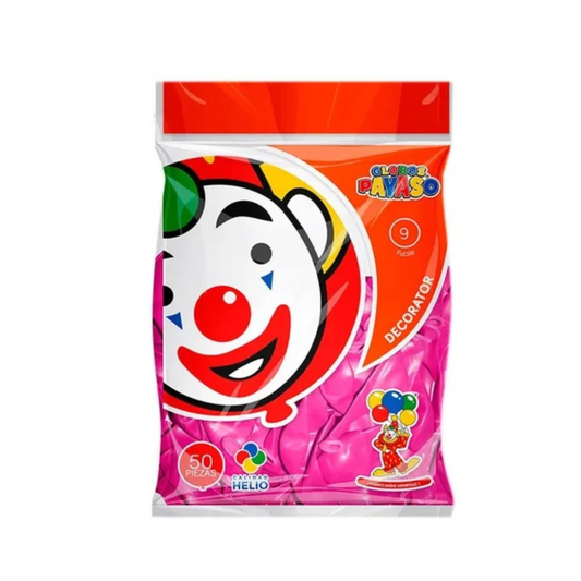 Globos #9 Rosa Fucsia GLOBOS PAYASO Bolsa c/50