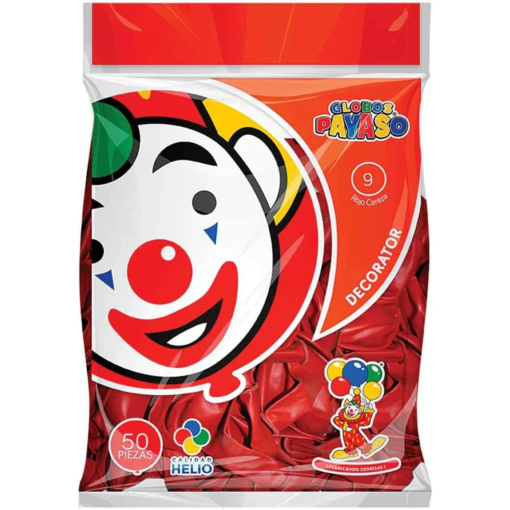 Globos #9 Rojo Cereza GLOBOS PAYASO Bolsa c/50