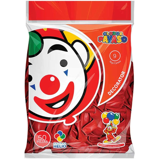 Globos #9 Rojo Cereza GLOBOS PAYASO Bolsa c/50