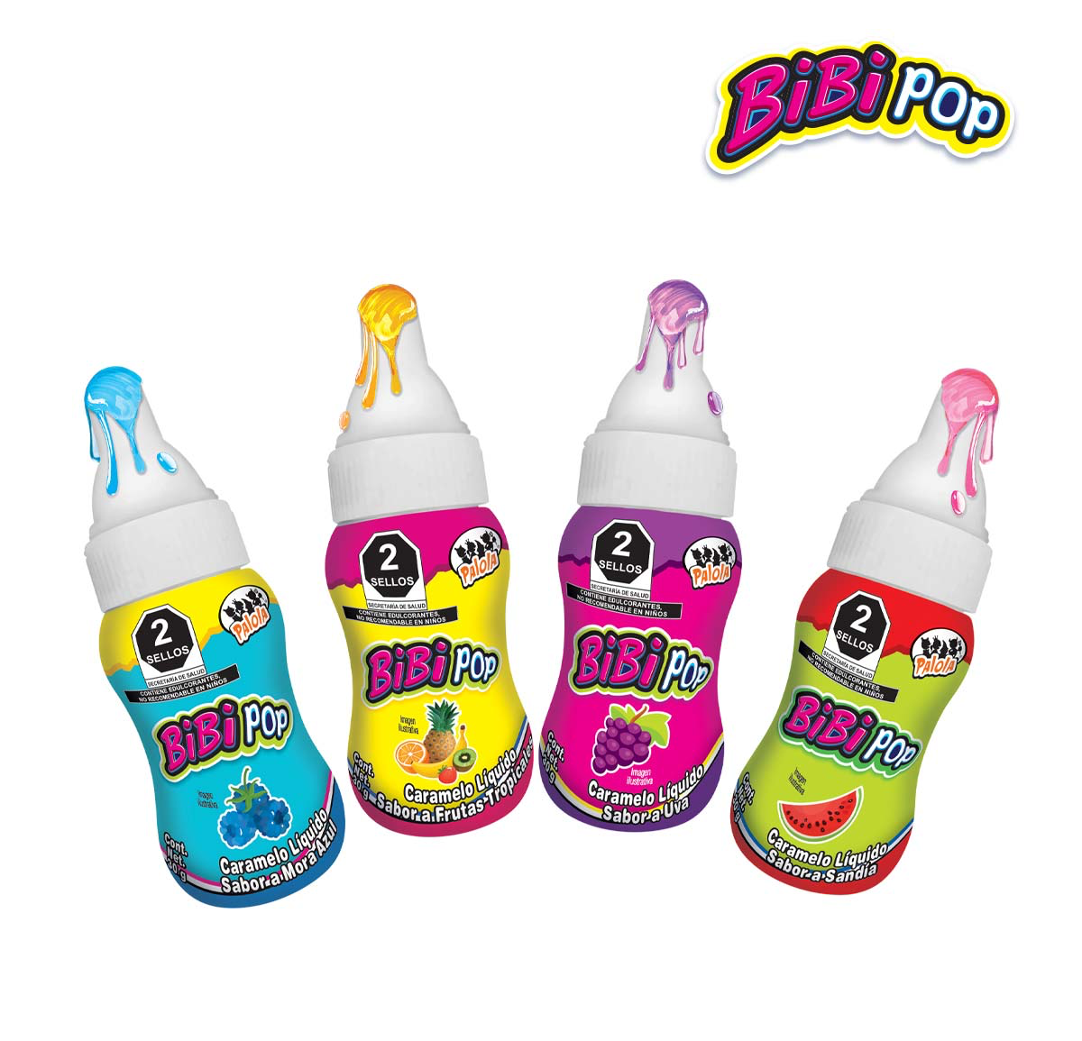 Bibi Pop Caramelo Líquido 30g PALOLA Exhibidor c/12