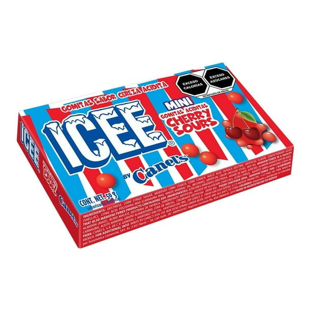 Gomitas ICEE Mini Cherry Sours Cereza Acidita Cajita 50g CANEL’S Exhibidor c/9