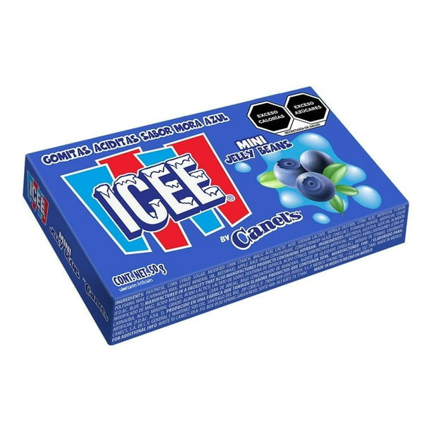 Gomitas ICEE Mini Jelly Beans Mora Azul Acidita Cajita 50g CANEL’S Exhibidor c/9
