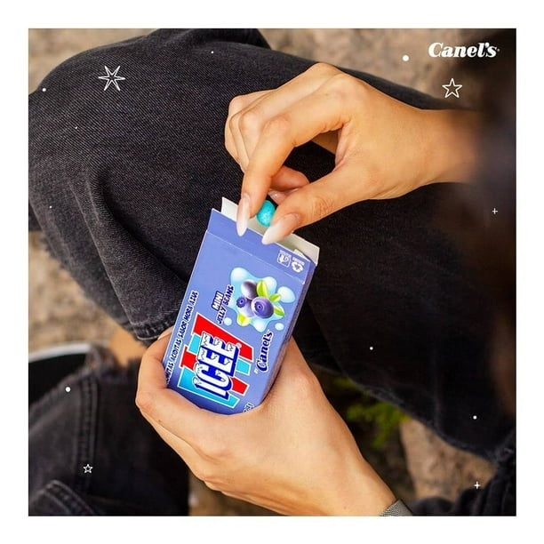 Gomitas ICEE Mini Jelly Beans Mora Azul Acidita Cajita 50g CANEL’S Exhibidor c/9