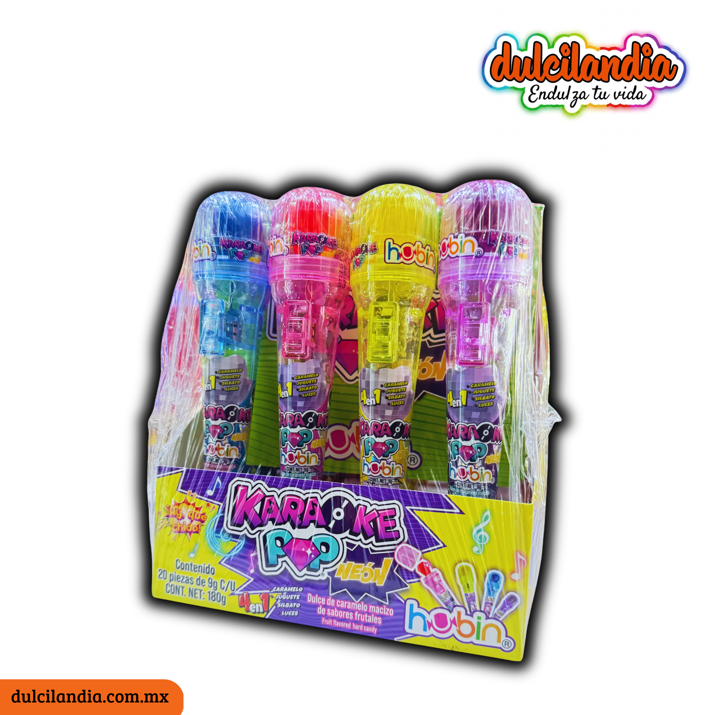 Karaoke Pop Neón HUBIN Exhibidor c/20