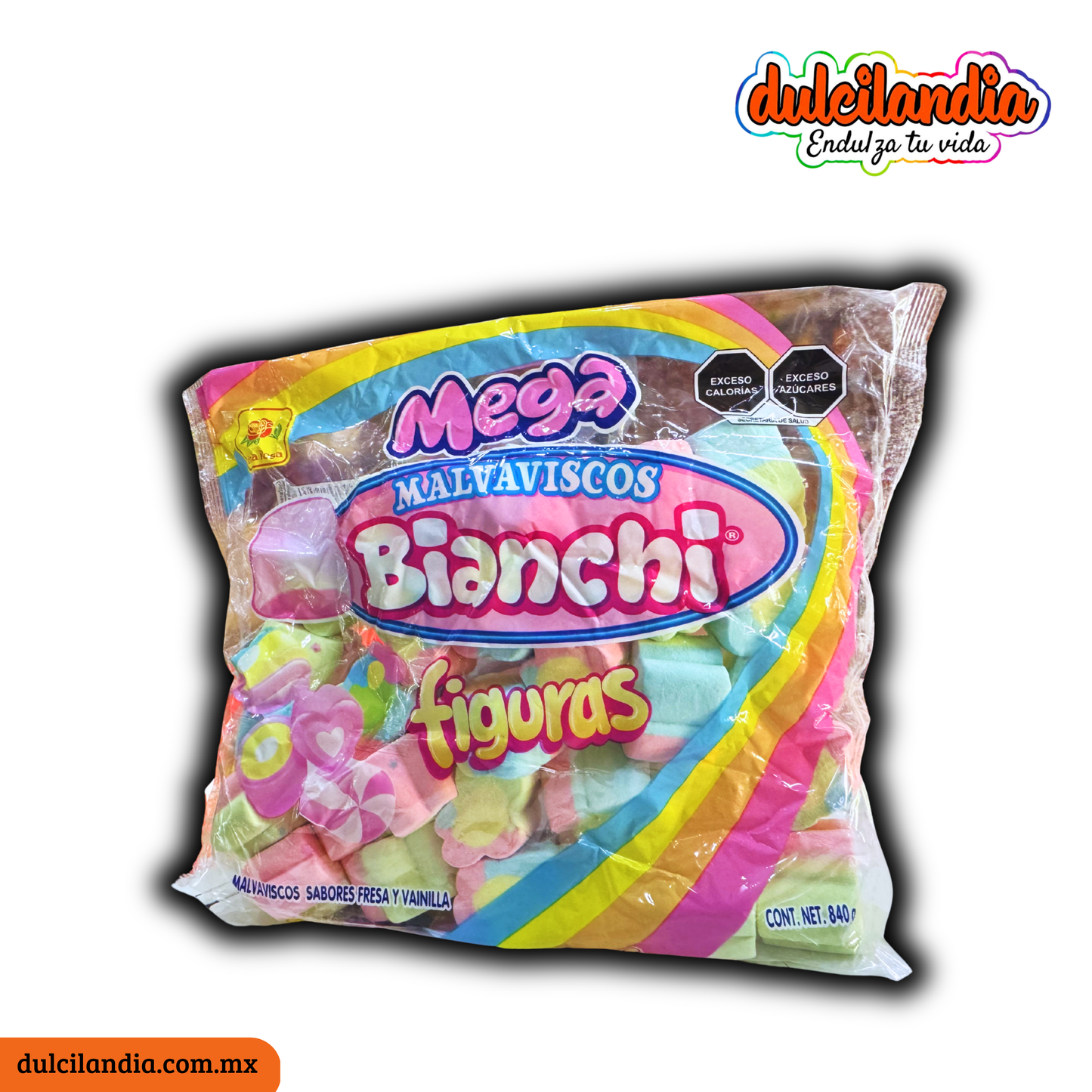 Bombones Malvaviscos Figuras Flores Súper Gigante 28g DE LA ROSA Bolsa c/30