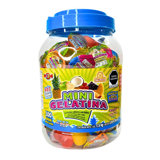 Mini Gelatina Surtida 15g LAS DELICIAS Vitrolero c/100