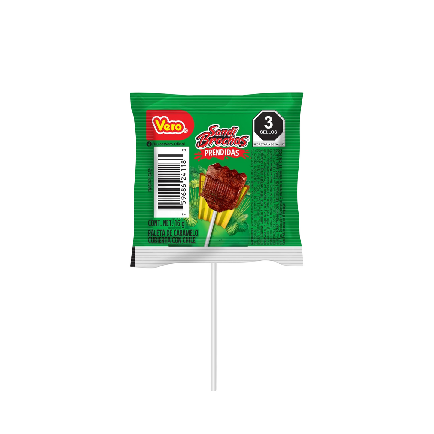 Paletas Sandi Brochas Prendidas 16g VERO Bolsa c/40