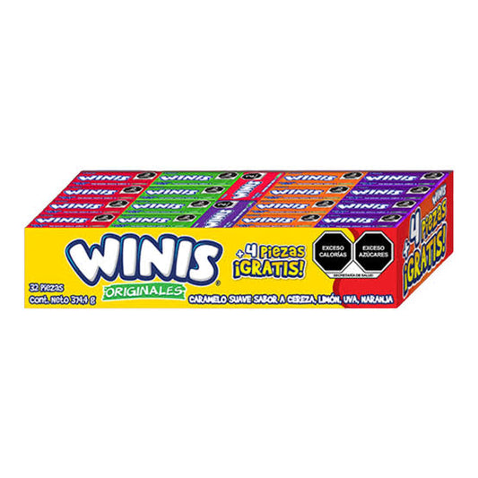 Caramelos Suaves Cuadretas Tubos 10.4g WINIS Caja c/32