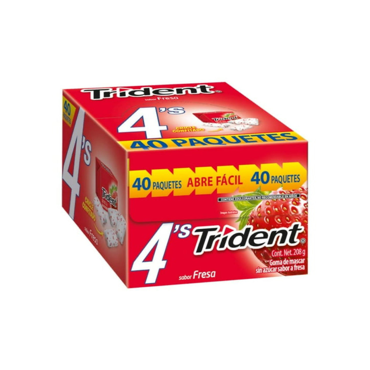 Chicles Trident 4’s Fresa MONDELĒZ Caja c/40