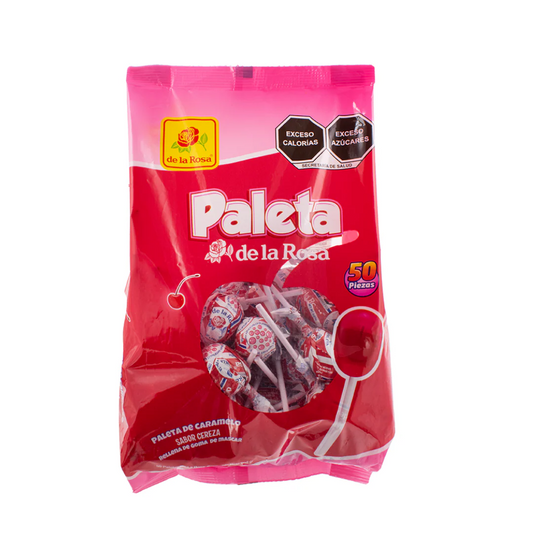 Paleta Jumbo Cereza 19g DE LA ROSA Bolsa c/50
