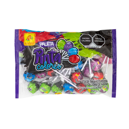 Paletas Pinta Colores Surtida 19g DE LA ROSA Bolsa c/50