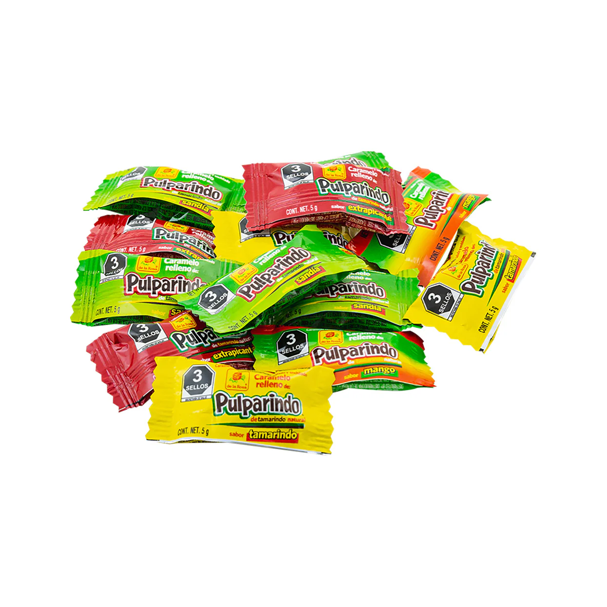 Caramelos Rellenos Pulparindo Surtidos 5g DE LA ROSA Bolsa c/100