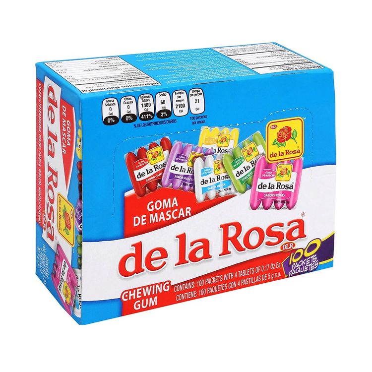Chicles Surtidos 4’s DE LA ROSA Caja c/100 – Dulcilandia Dulcería