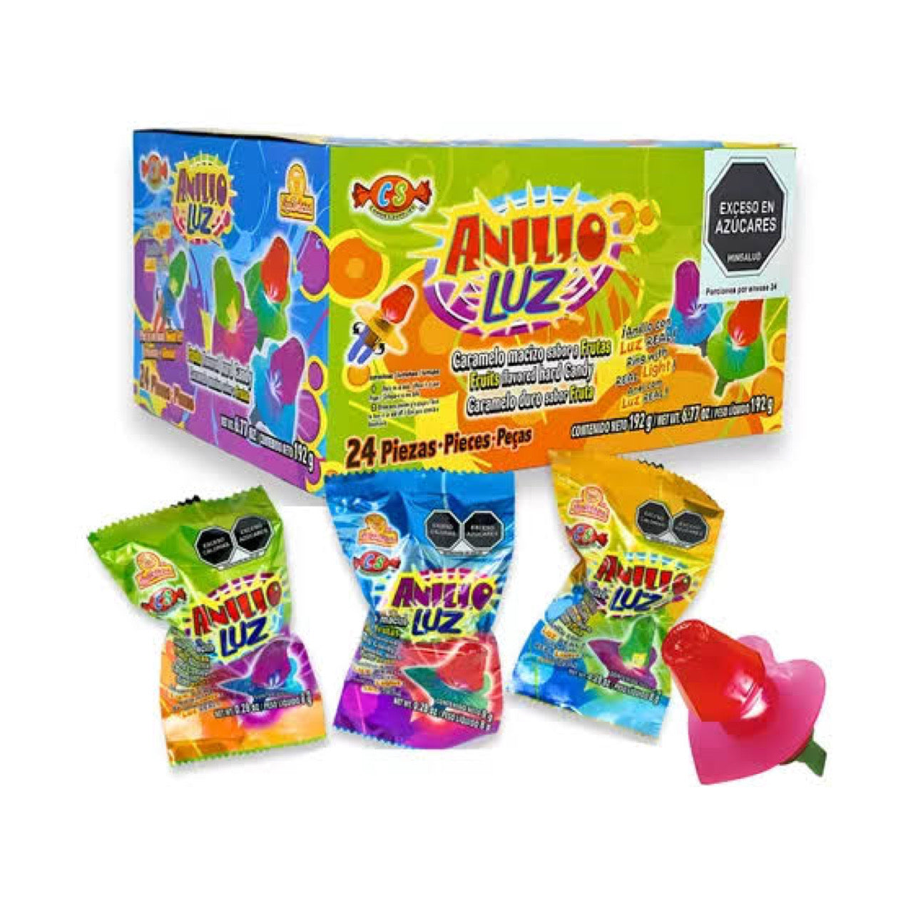 Caramelos Anillo Luz con Juguete DELICIAS Caja c/24