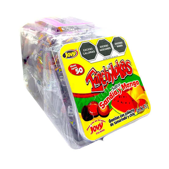 Gomitas Enchilokas Sandía y Mango 15g JOVY Vitrolero c/50