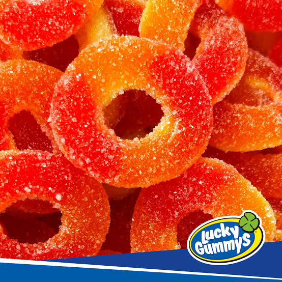 Gomitas Aros de Durazno LUCKY GUMMYS Sobre 96g