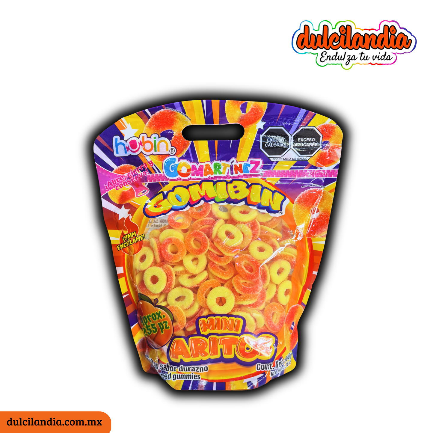 Gomitas Mini Aritos de Durazno HUBIN Bolsa 900g