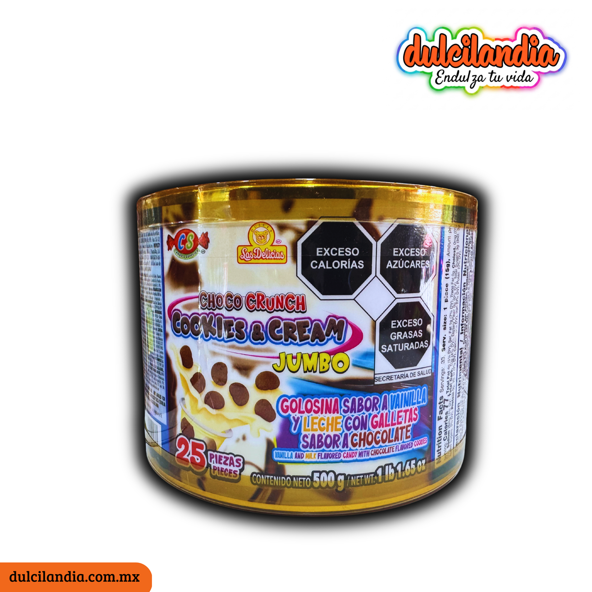 Choco Crunch Caritas Cookies & Cream Jumbo 20g LAS DELICIAS Estuche c/25