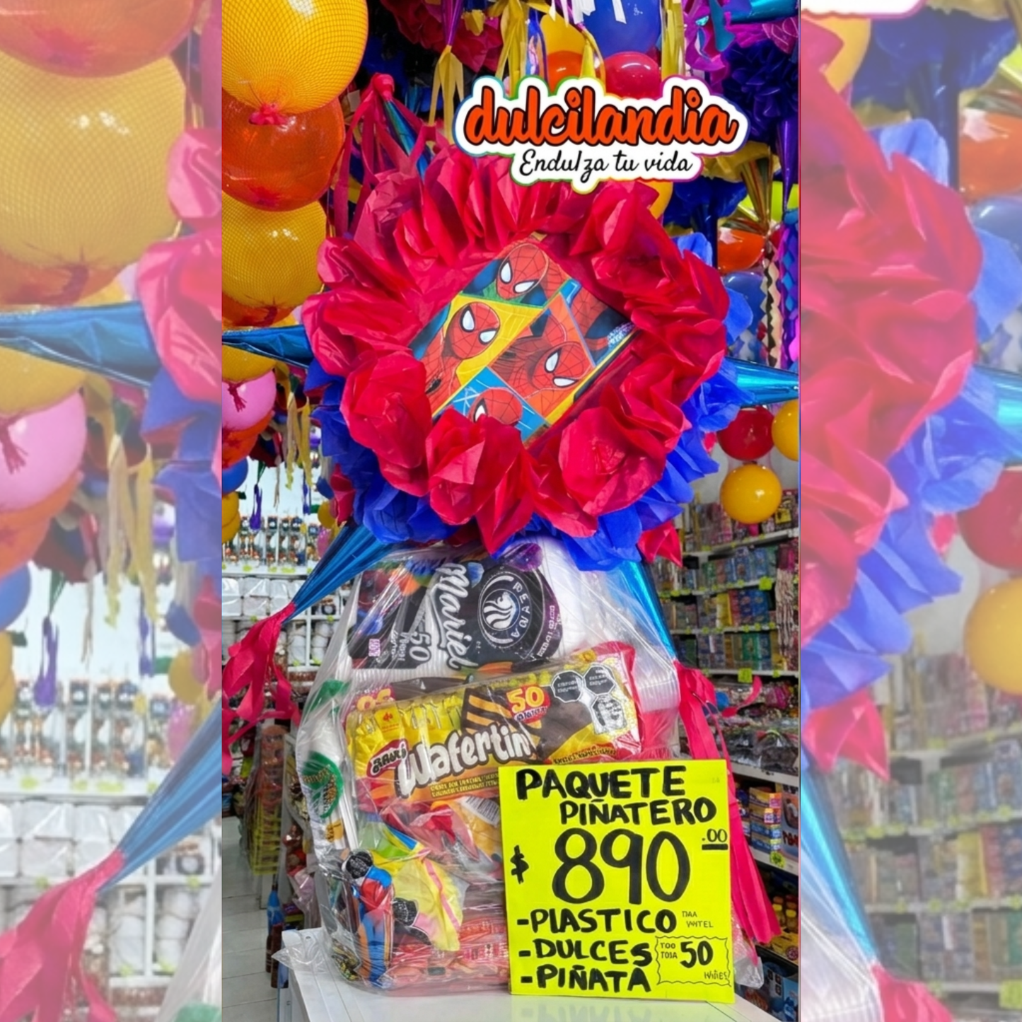 Paquete Piñatero (Dulces, Plásticos y Piñata para 50 Niños)
