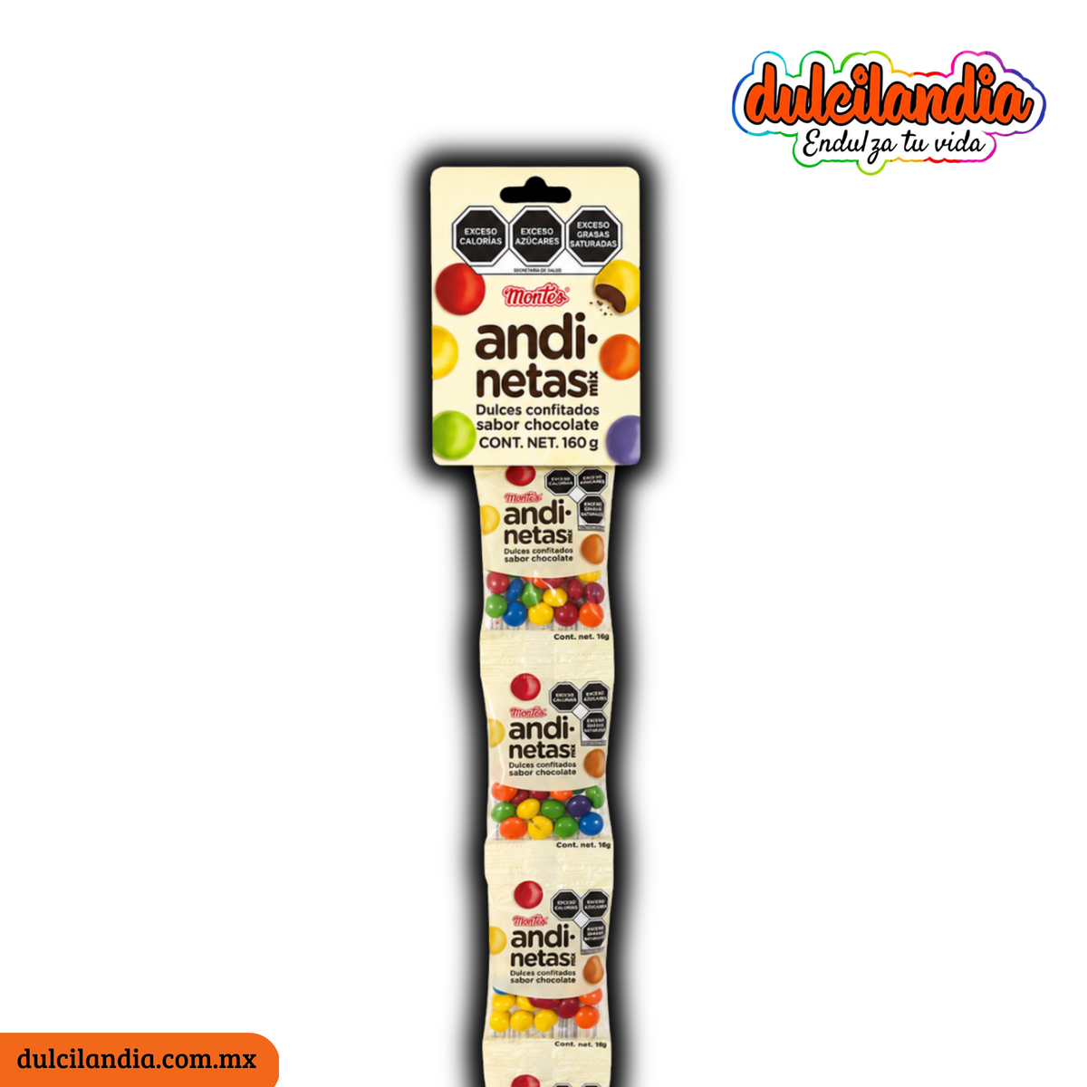 Chocolates Confitados Andinetas Mix Sobres 16g MONTES Tira c/10