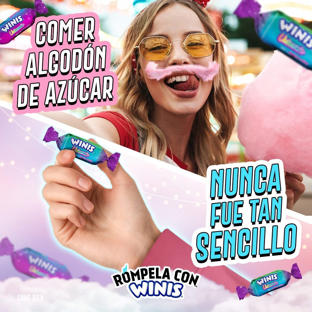 Caramelos Unicornio Torcidito 3.5g WINIS Bolsa c/100