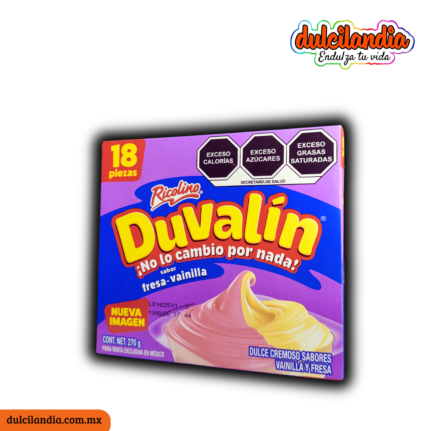 1 Promo 2x1 Duvalín Bisabor Fresa-Vainilla RICOLINO Caja c/18