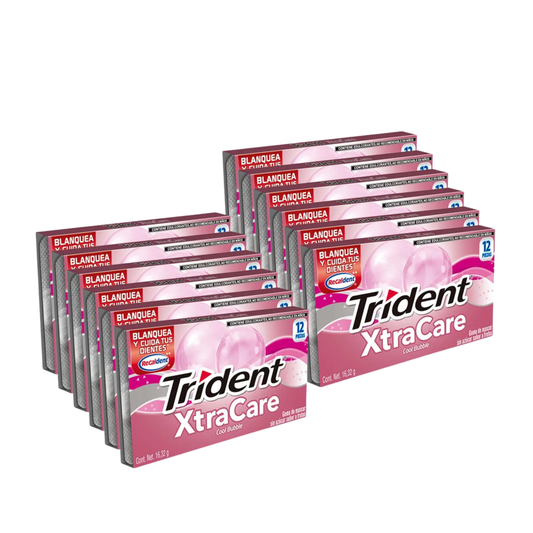 Chicles Trident XtraCare Cool Bubble 13.6g MONDELĒZ Caja c/12