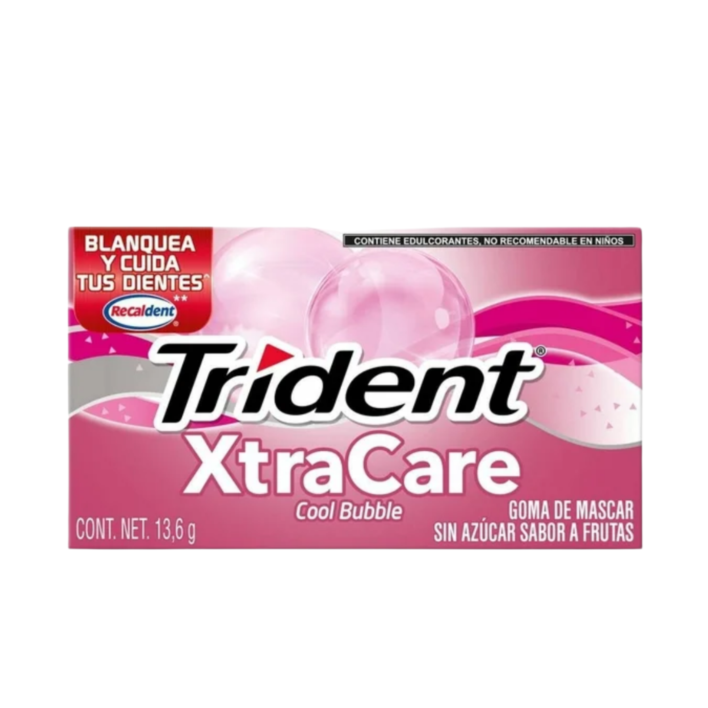 Chicles Trident XtraCare Cool Bubble 13.6g MONDELĒZ Caja c/12