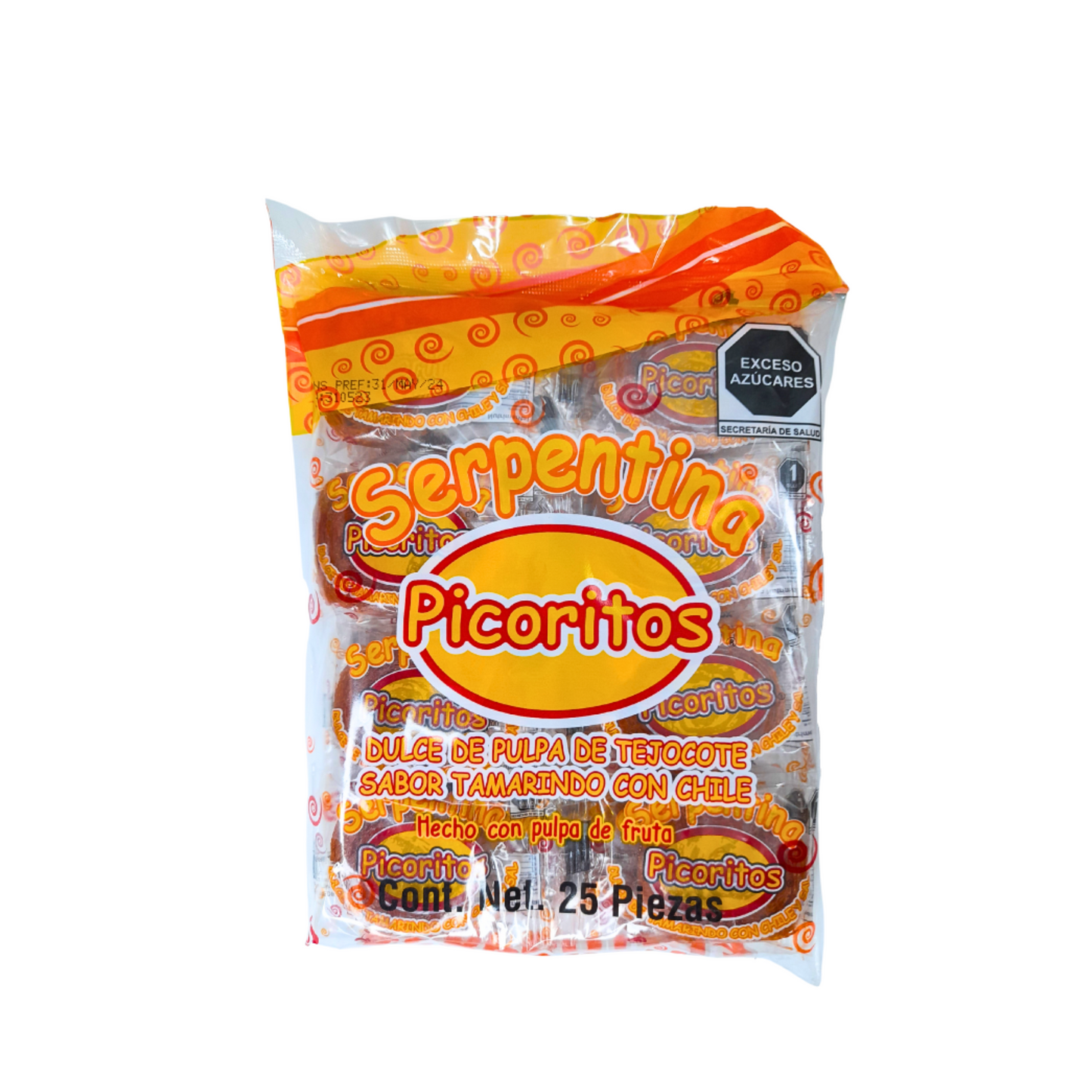 Serpentinas de Tamarindo 9.6g PICORITOS Bolsa c/25