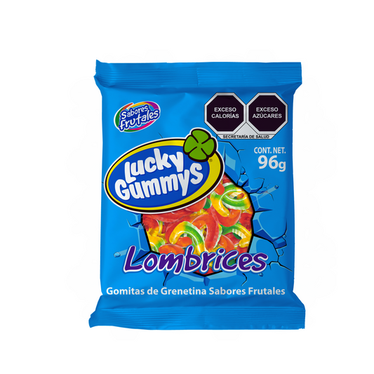 Gomitas Lombrices LUCKY GUMMYS Sobre 96g