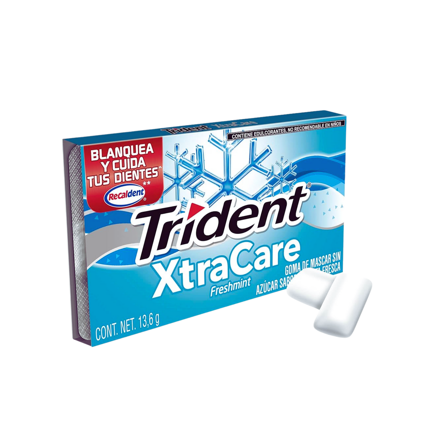 Chicles Trident XtraCare Freshmint 13.6g MONDELĒZ Caja c/12