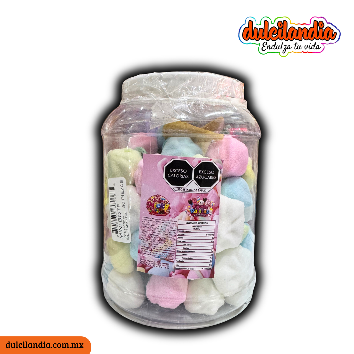 Conos con Bombón Mini Malvaviscos DULCES NICKY Vitrolero c/50