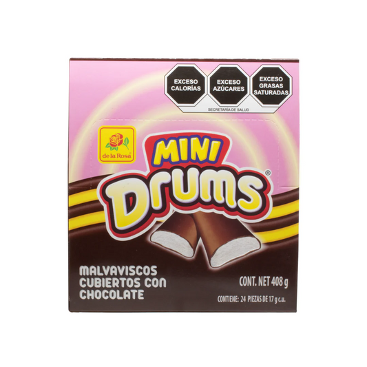 Malvaviscos con Chocolate Mini Drums 17g DE LA ROSA Caja c/24