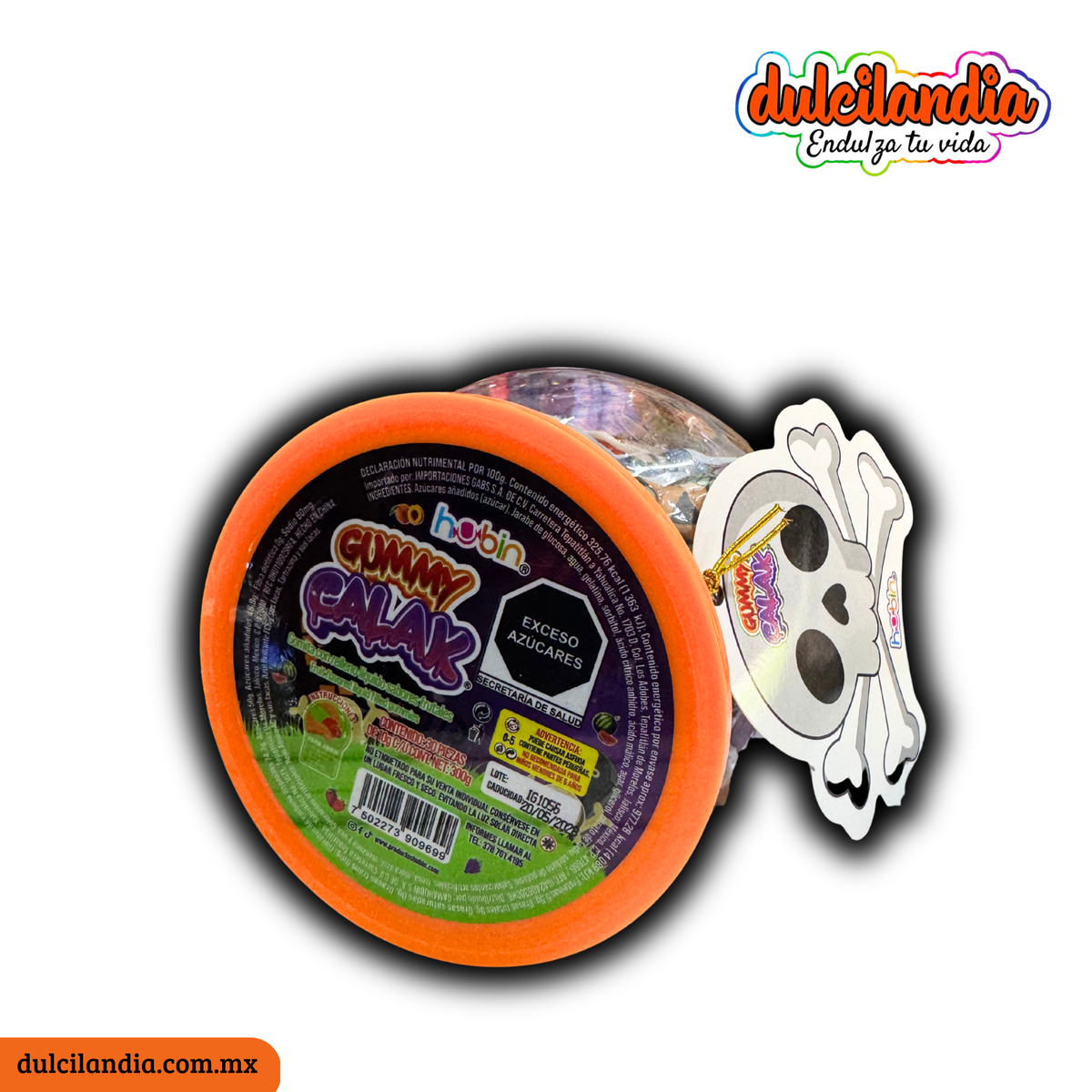 Gummy Calak Calaveras Gomitas Rellenas 10g HUBIN Vitrolero c/30