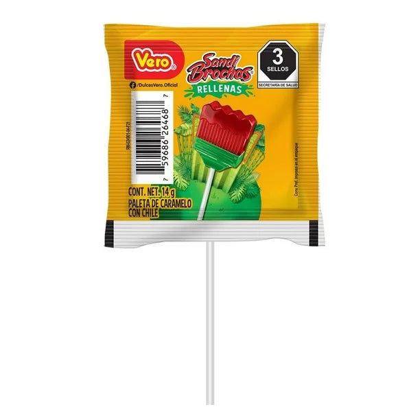 Paletas Sandi Brochas Rellenas Sandía 14g VERO Bolsa c/40