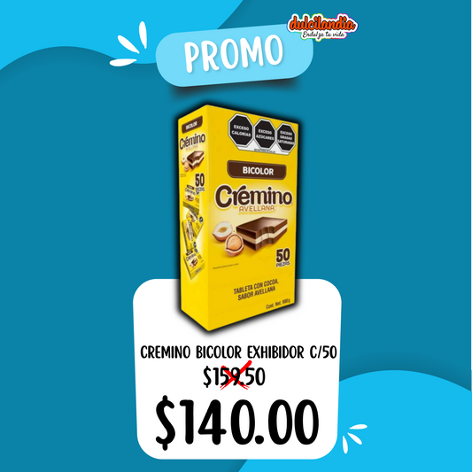 1 Promo Chocolates Cremino Bicolor Avellana NUTRESA Caja c/50