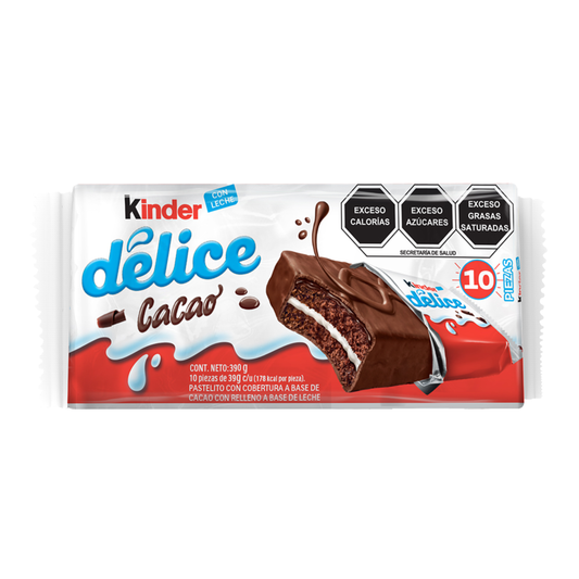Pastelitos Delice Cacao Chocolate 39g KINDER Bolsa c/10