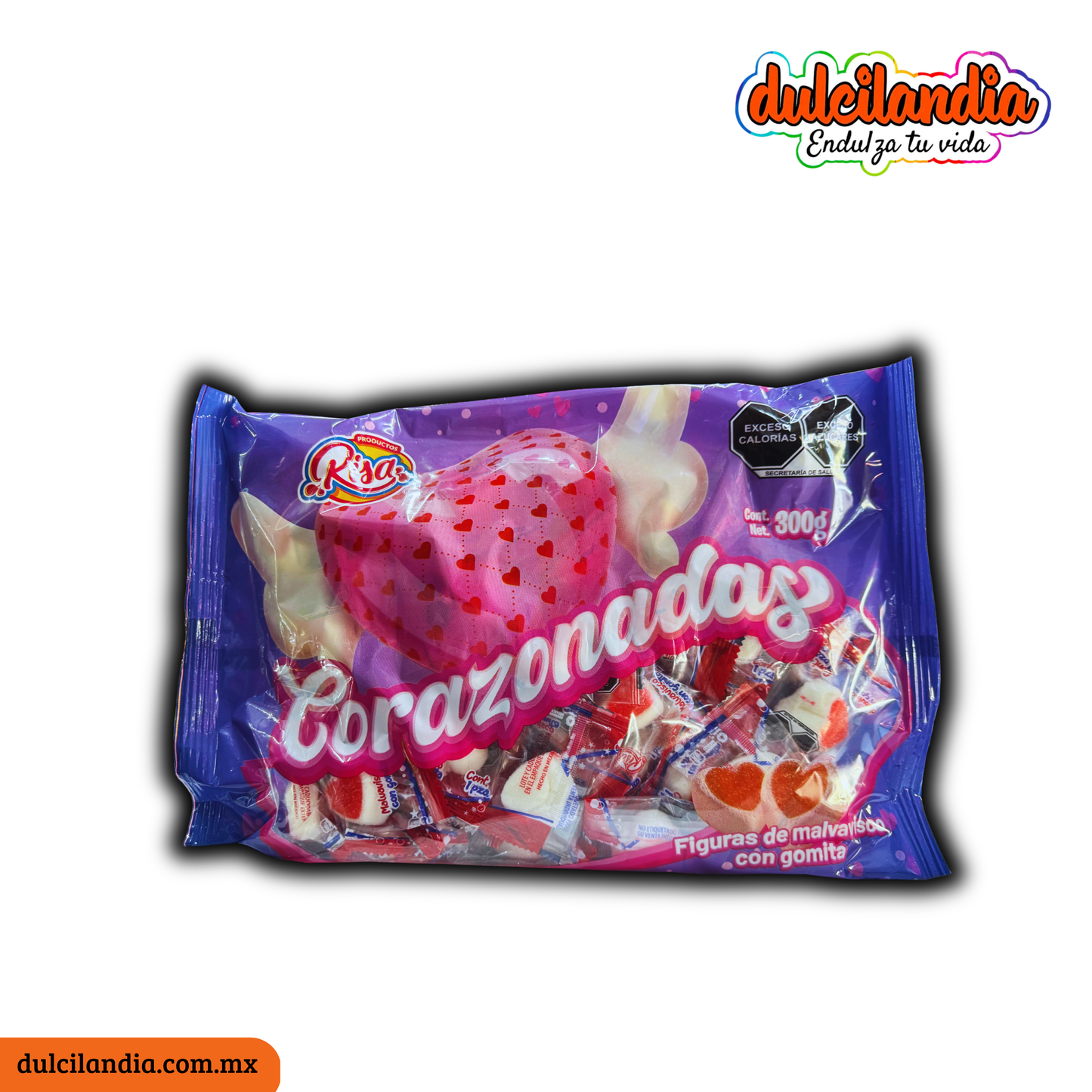 Malvaviscos con Gomita Corazonadas Corazón RISA Bolsa 300g