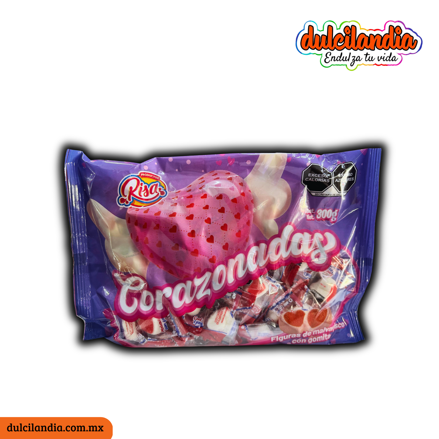 Malvaviscos con Gomita Corazonadas Corazón RISA Bolsa 300g