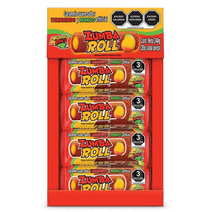 Zumba Roll Tamarindo y Mango 20g ZUMBA PICA Exhibidor c/12