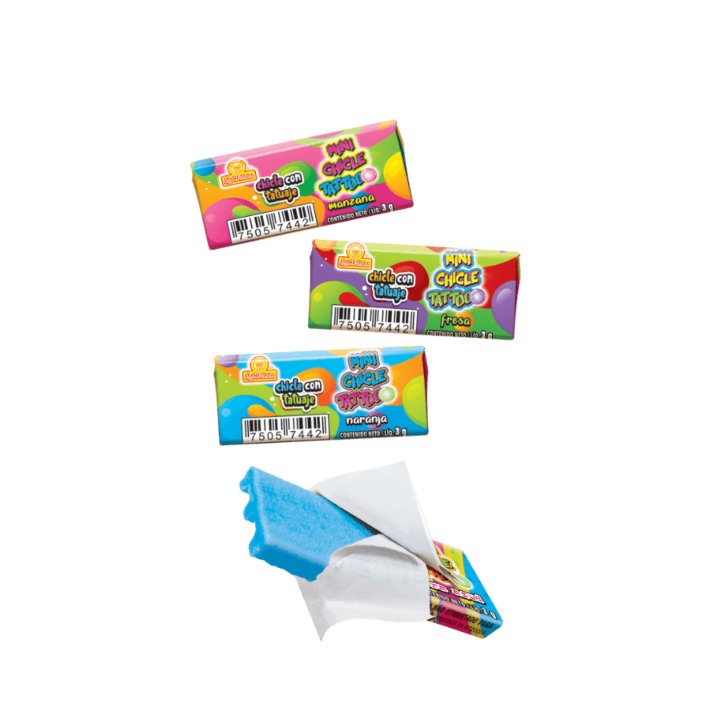 Chicle Mini Tattoo Original 3g LAS DELICIAS Bolsa c/150
