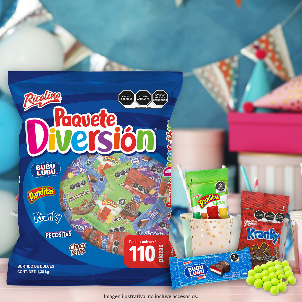 Bolo Surtido de Dulces Paquete Diversión RICOLINO Bolsa 1.38Kg