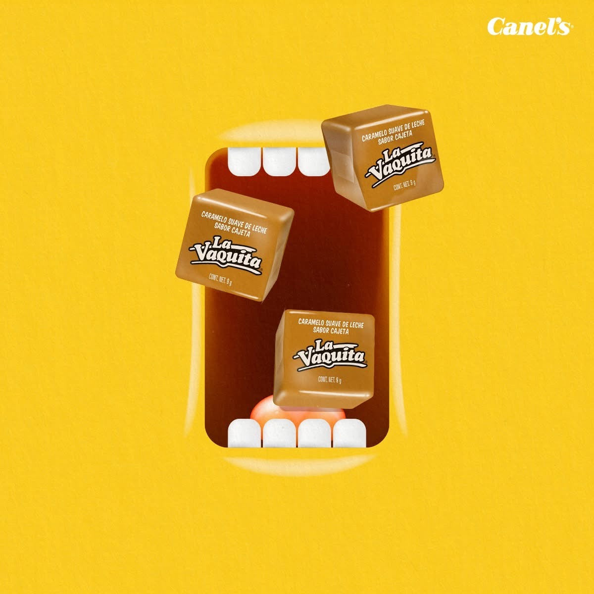 Caramelos Chiclosos Cajeta 9g LA VAQUITA Vitrolero c/110